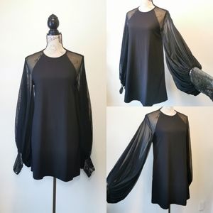 COS lantern sleeve gothic mini dress